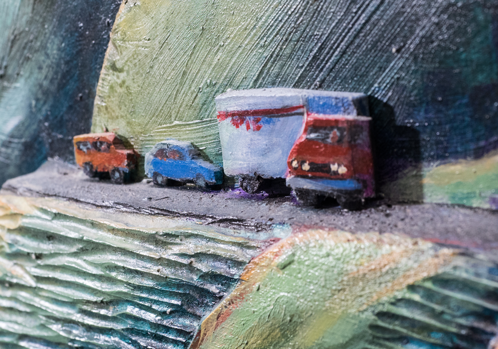 Signed Three-Dimensional Painting on Wood