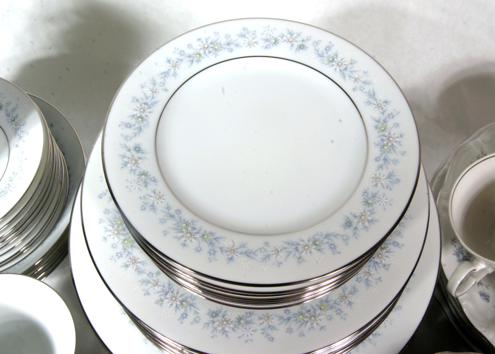 Large Collection of Blue Floral China