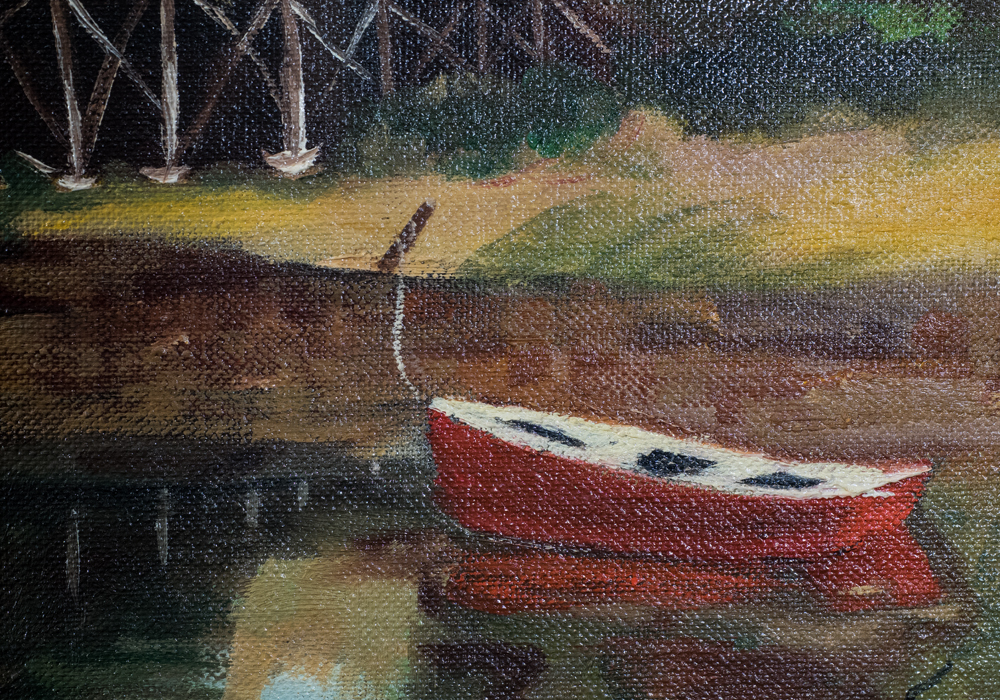 Pair of Oil Paintings Depicting Scenic Farmhouses