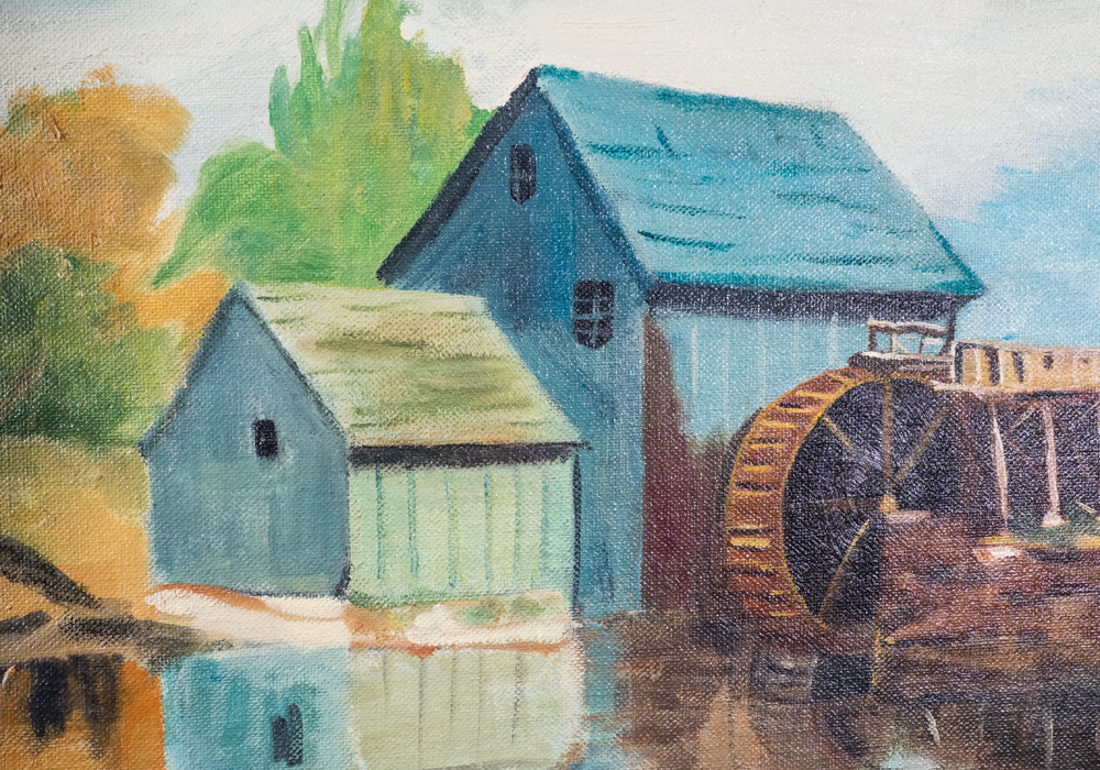 Pair of Oil Paintings Depicting Scenic Farmhouses