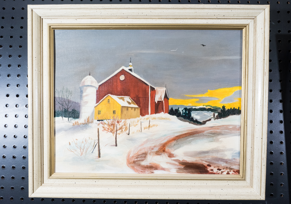 Pair of Oil Paintings Depicting Scenic Farmhouses