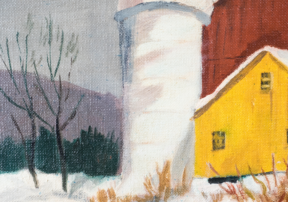 Pair of Oil Paintings Depicting Scenic Farmhouses