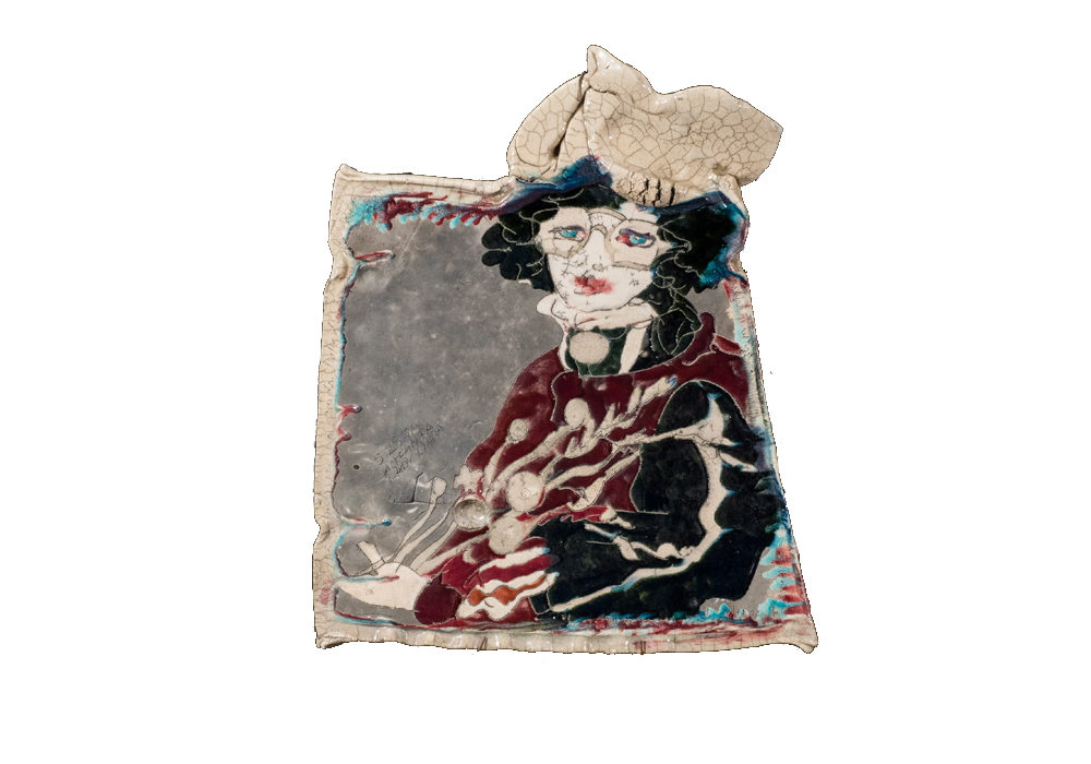 Signed Ceramic and Cast Stone Sculpture Titled "Lady Linda"