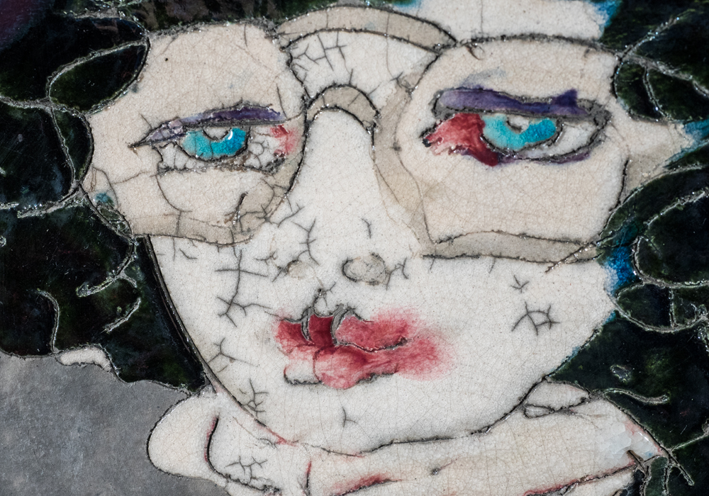 Signed Ceramic and Cast Stone Sculpture Titled "Lady Linda"