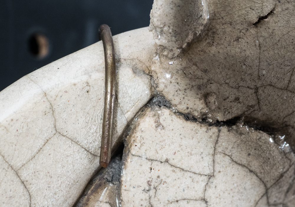 Signed Ceramic and Cast Stone Sculpture Titled "Lady Linda"