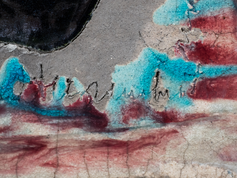 Signed Ceramic and Cast Stone Sculpture Titled "Lady Linda"