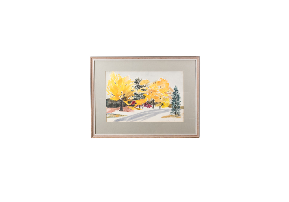 Signed Watercolor of Autumnal Scene