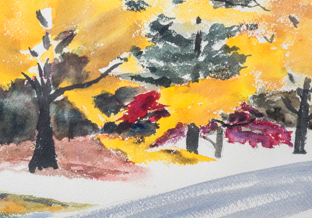 Signed Watercolor of Autumnal Scene