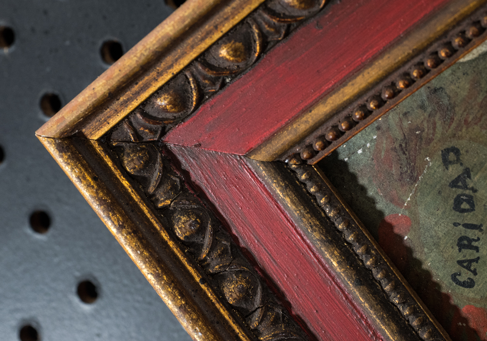 Antique Retablo Oil Painting of Saint Francis of Paola on Tin