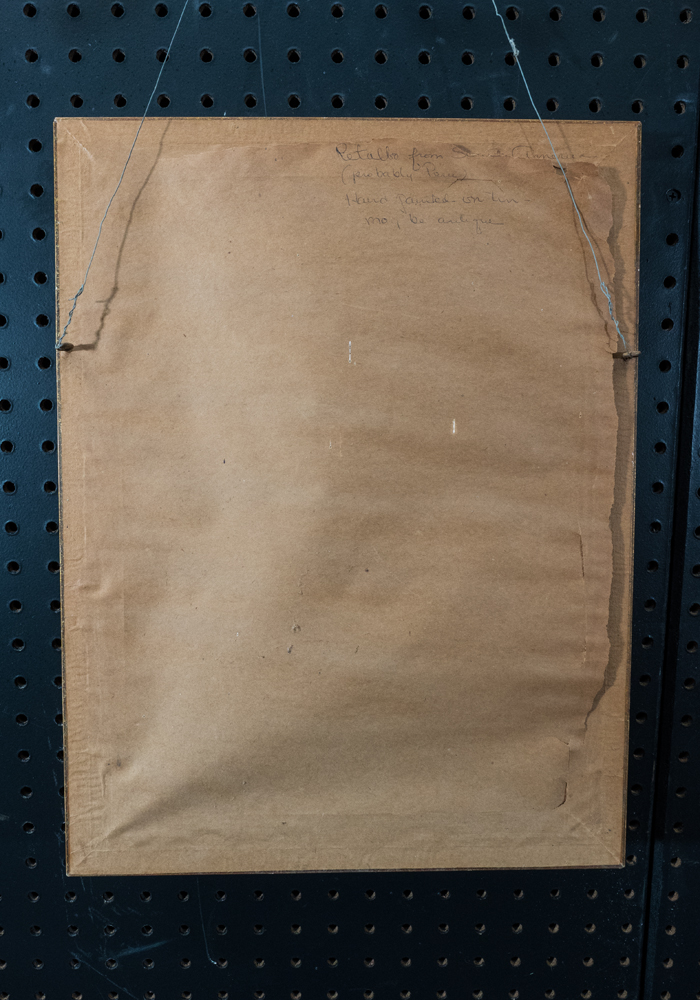 Antique Retablo Oil Painting of Saint Francis of Paola on Tin