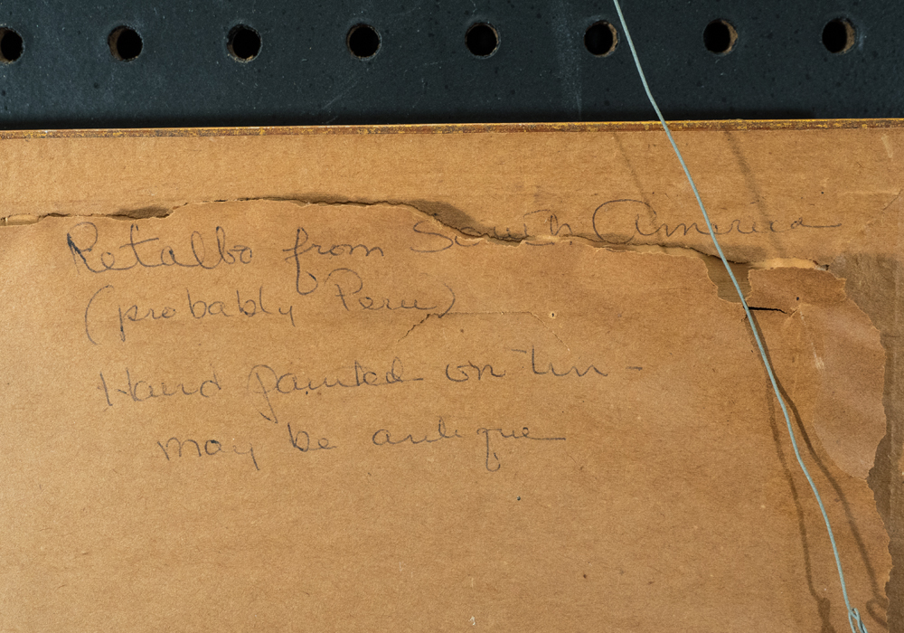 Antique Retablo Oil Painting of Saint Francis of Paola on Tin