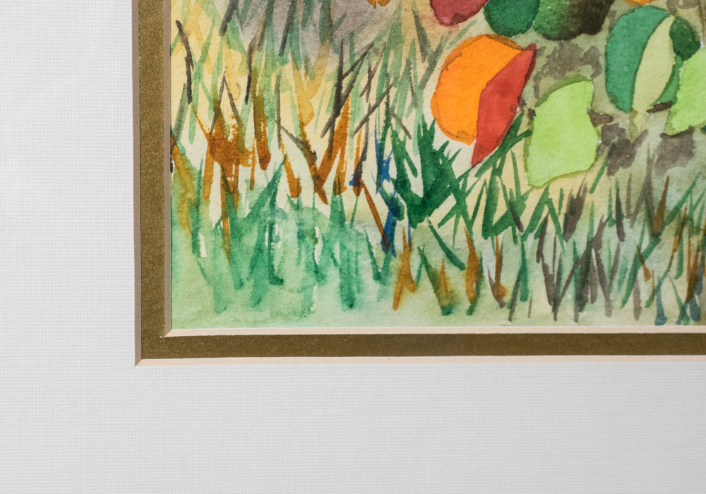 Signed Diane Gertz "Seagrape at HBOI" Watercolor