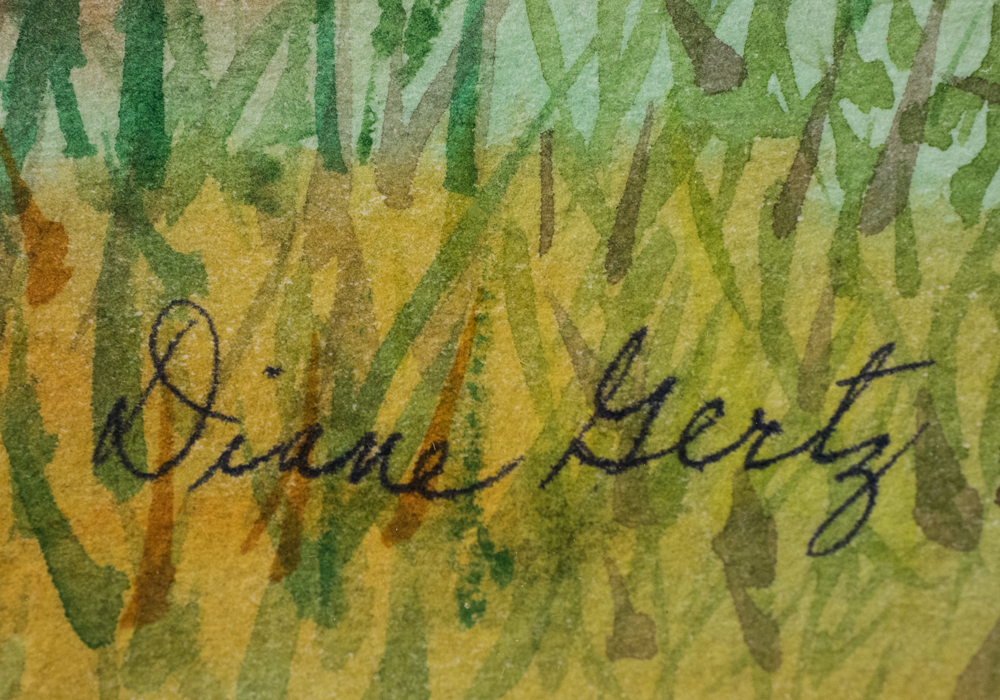 Signed Diane Gertz "Seagrape at HBOI" Watercolor