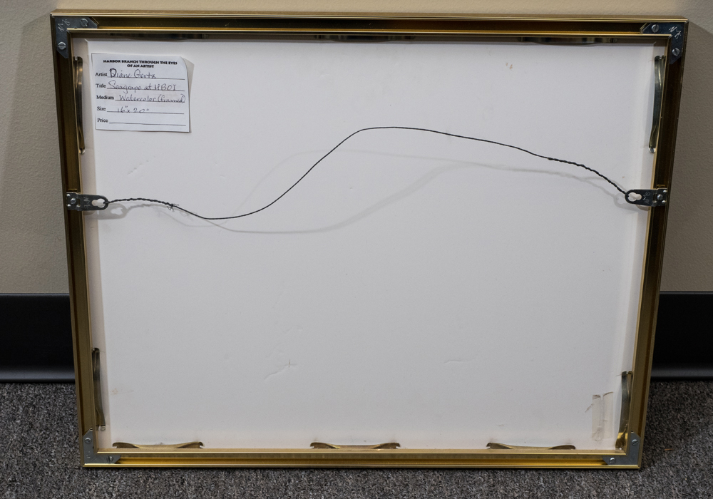 Signed Diane Gertz "Seagrape at HBOI" Watercolor