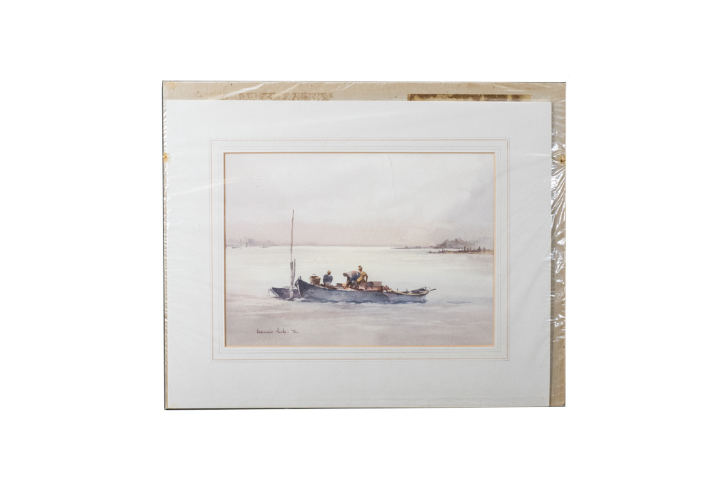 Signed Francis Leke Seascape Watercolor