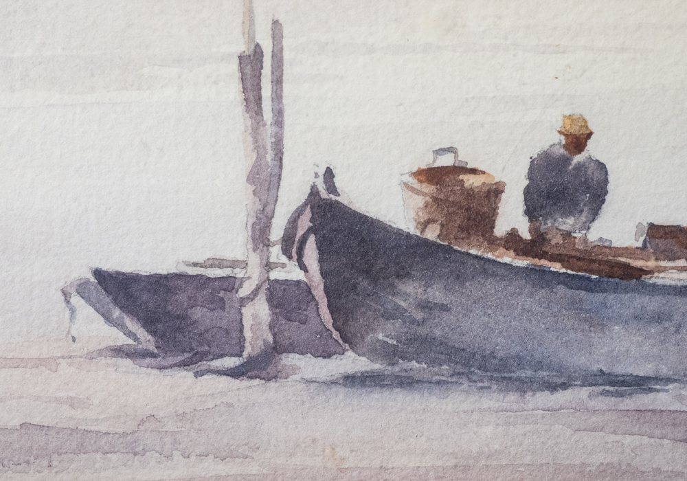 Signed Francis Leke Seascape Watercolor