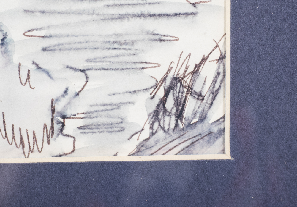 Signed Watercolor and Pen and Ink Drawing