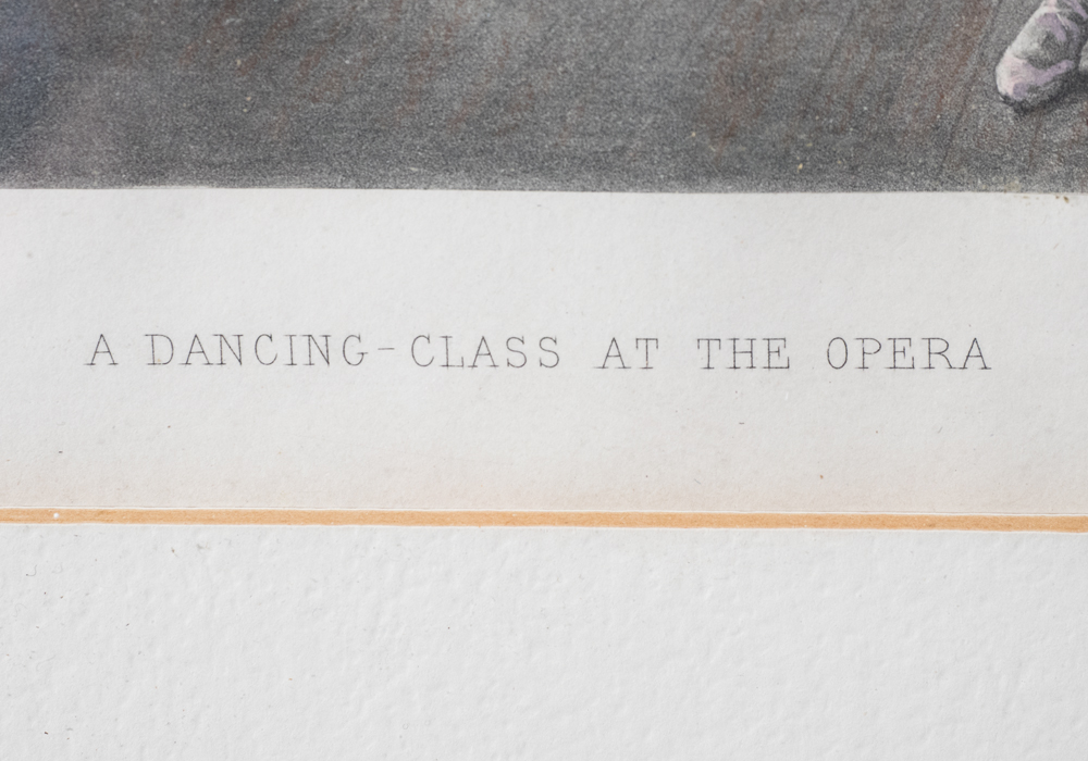 Antique Tinted Engraving "A Dancing-Class at the Opera"