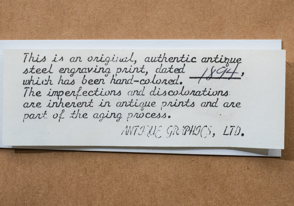 Antique Tinted Engraving "A Dancing-Class at the Opera"