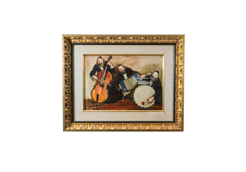 Signed Adolf Adler "The Happy Trio" Oil on Canvas