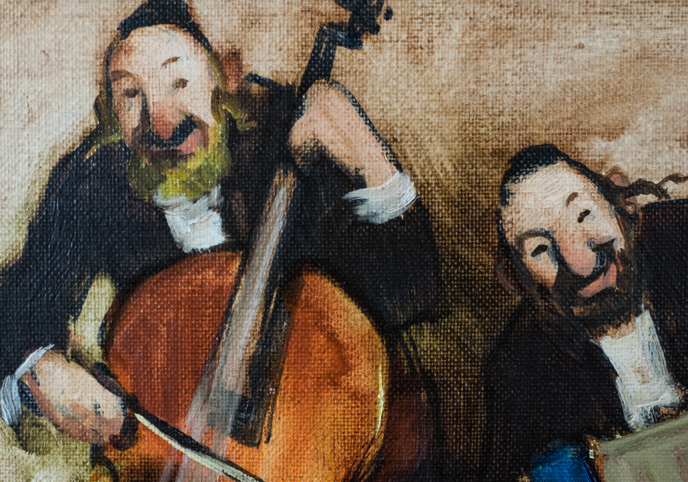 Signed Adolf Adler "The Happy Trio" Oil on Canvas