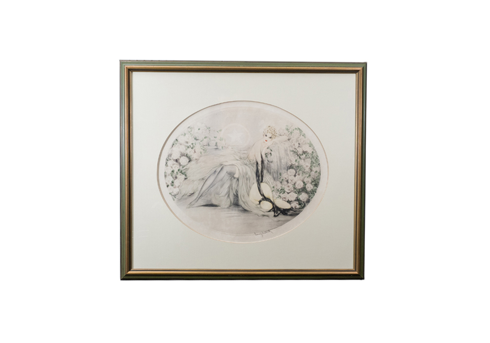 Signed Louis Icart "Belle Rose" Framed Etching