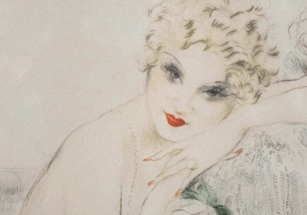 Signed Louis Icart "Belle Rose" Framed Etching