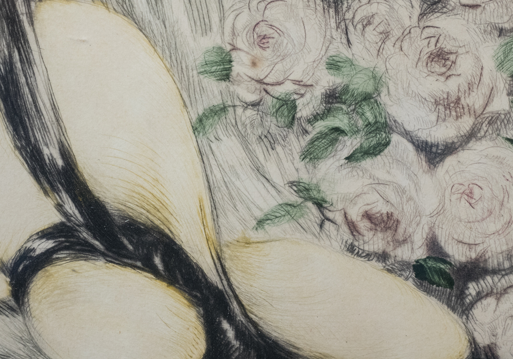 Signed Louis Icart "Belle Rose" Framed Etching