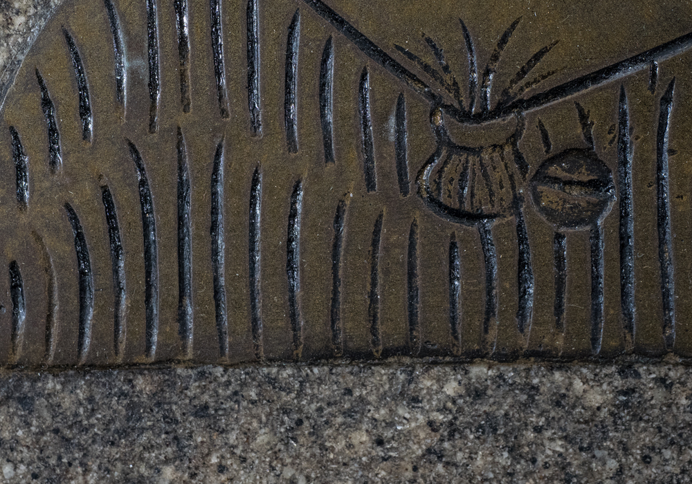 Framed Bronze Relief Sculpture on Stone