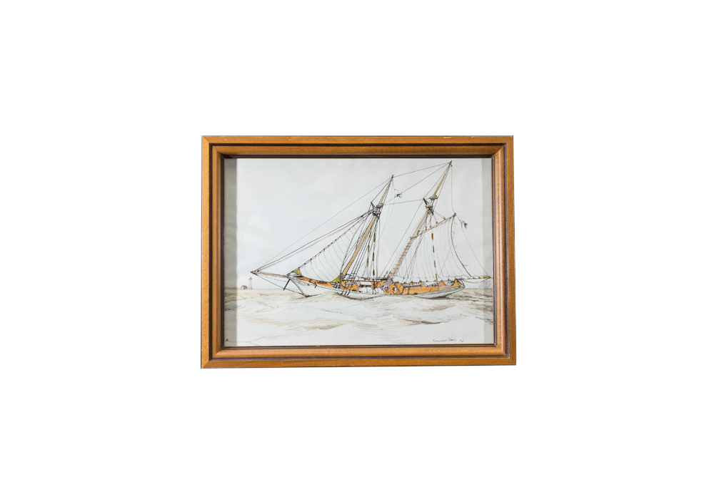 Coulter Watt Vintage Ink Drawing