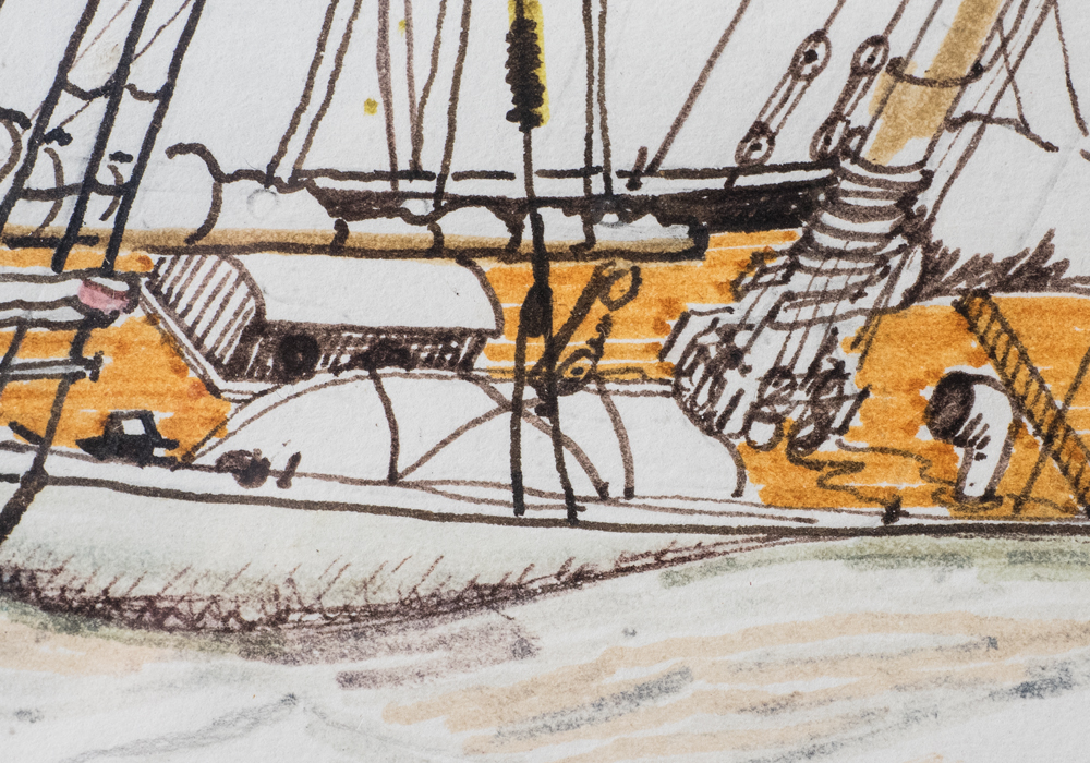 Coulter Watt Vintage Ink Drawing