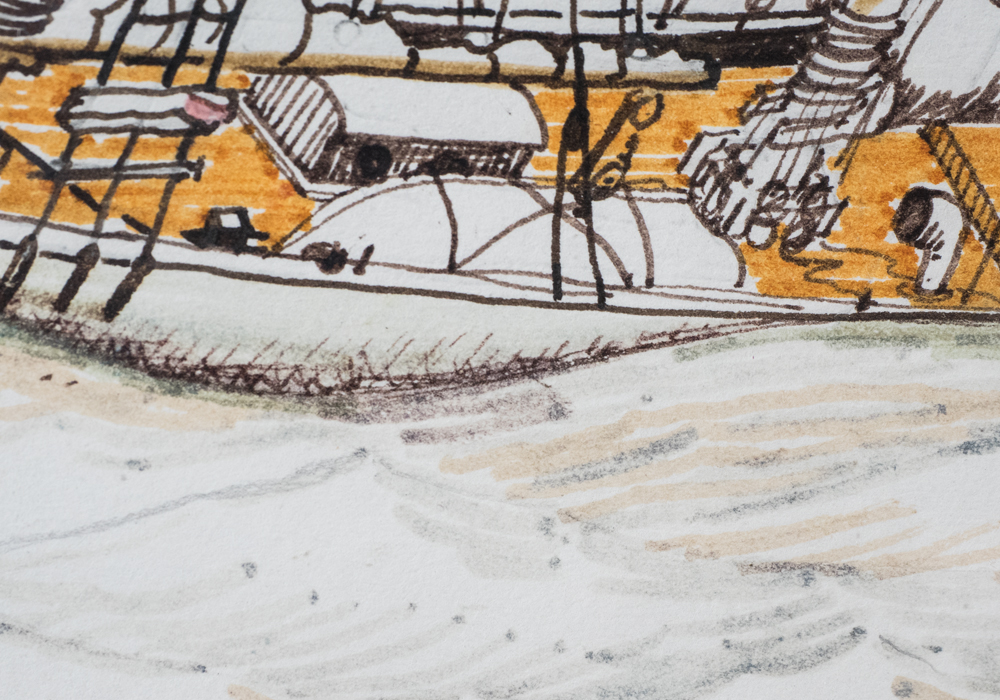 Coulter Watt Vintage Ink Drawing