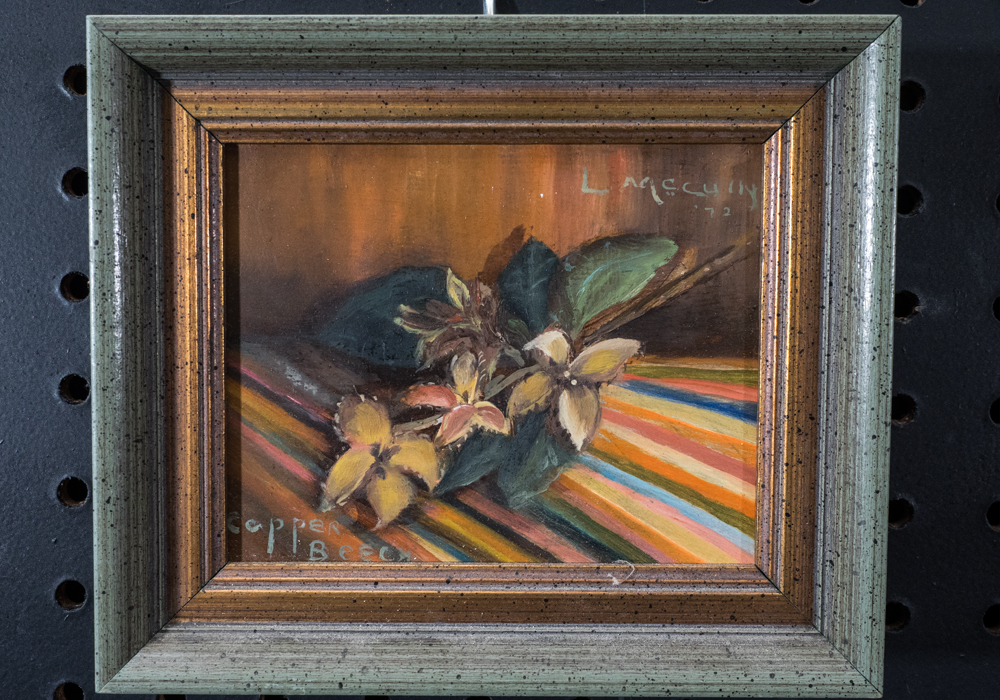 Pair of Signed Floral Still Life Oil Paintings on Copper