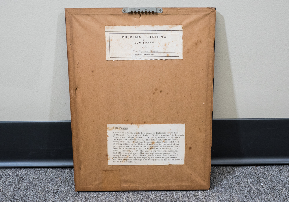 Limited Edition Signed Don Swann "The Square Rigger" Etching