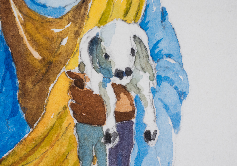 Vining Sherman Original Watercolor "The Old Shepherd"