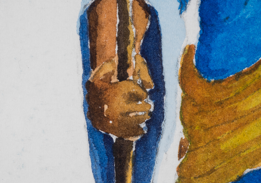 Vining Sherman Original Watercolor "The Old Shepherd"