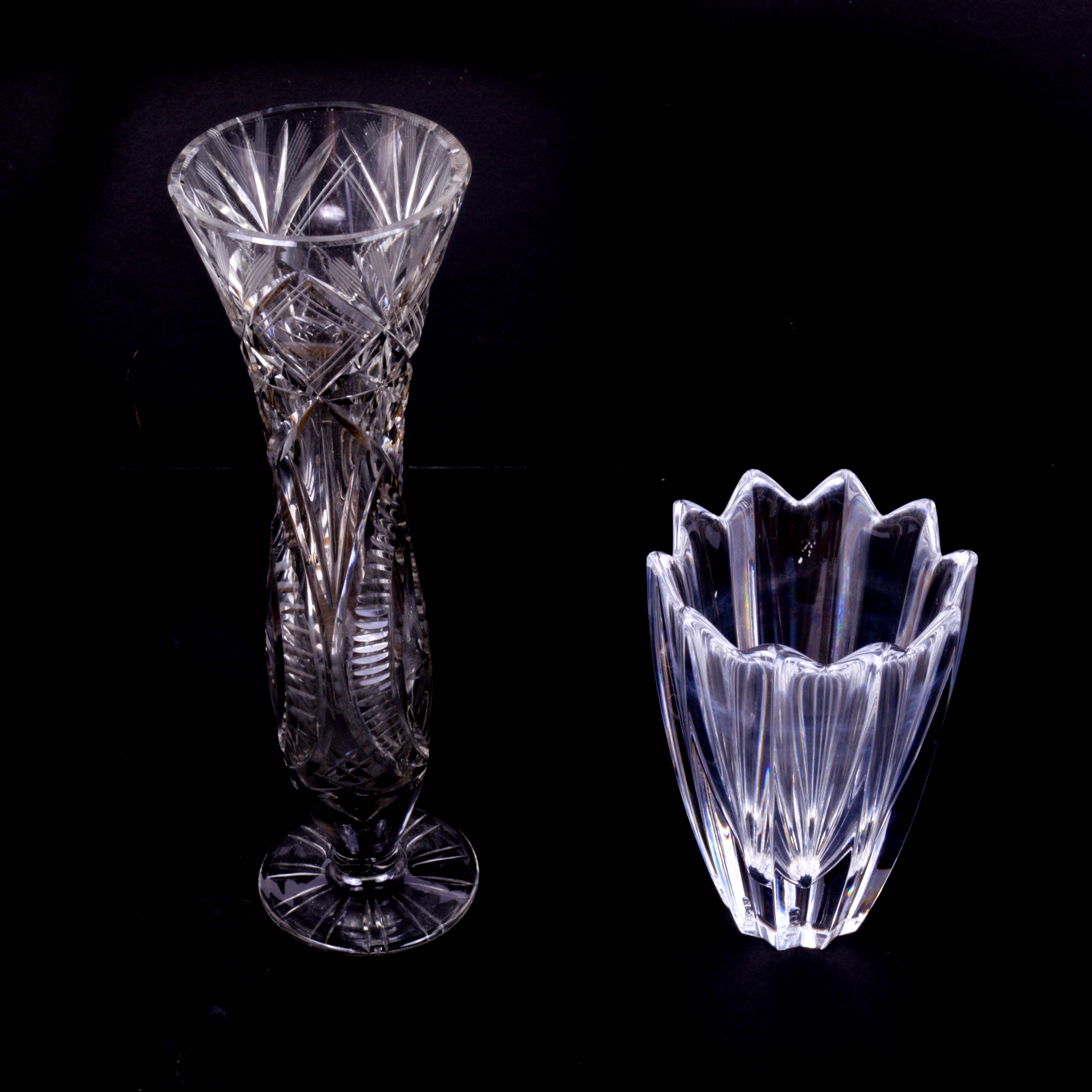 Pair of Crystal Vases