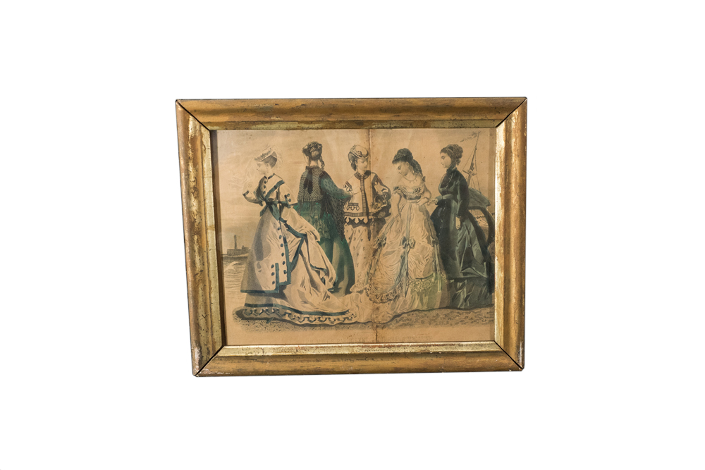 Antique "Les Modes Parisiennes" Tinted Engraving
