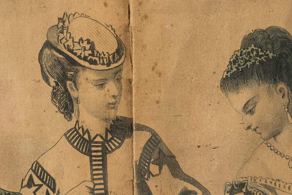 Antique "Les Modes Parisiennes" Tinted Engraving