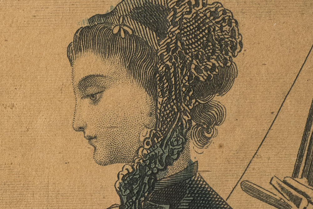 Antique "Les Modes Parisiennes" Tinted Engraving