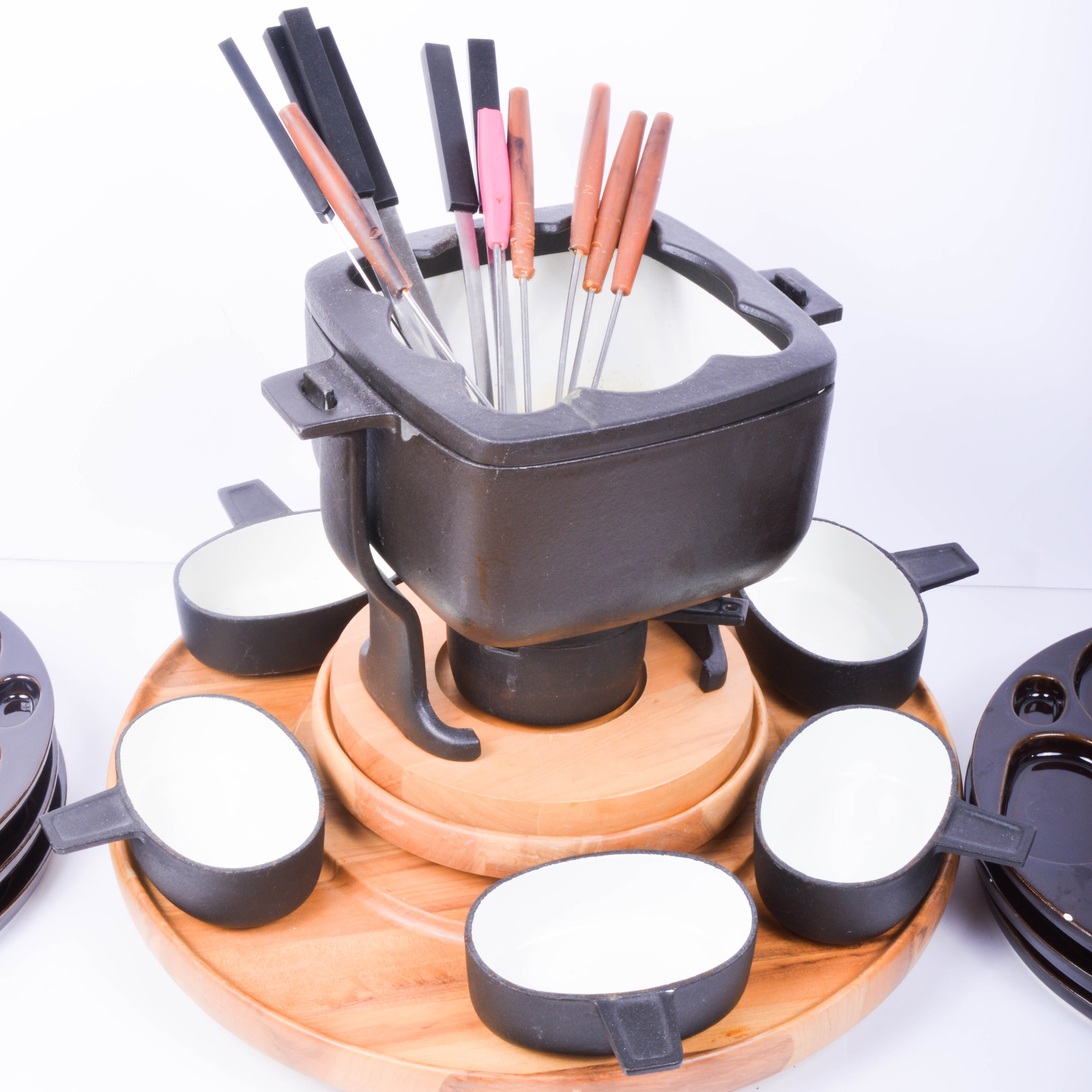 Cast Iron Fondue Set with Plates