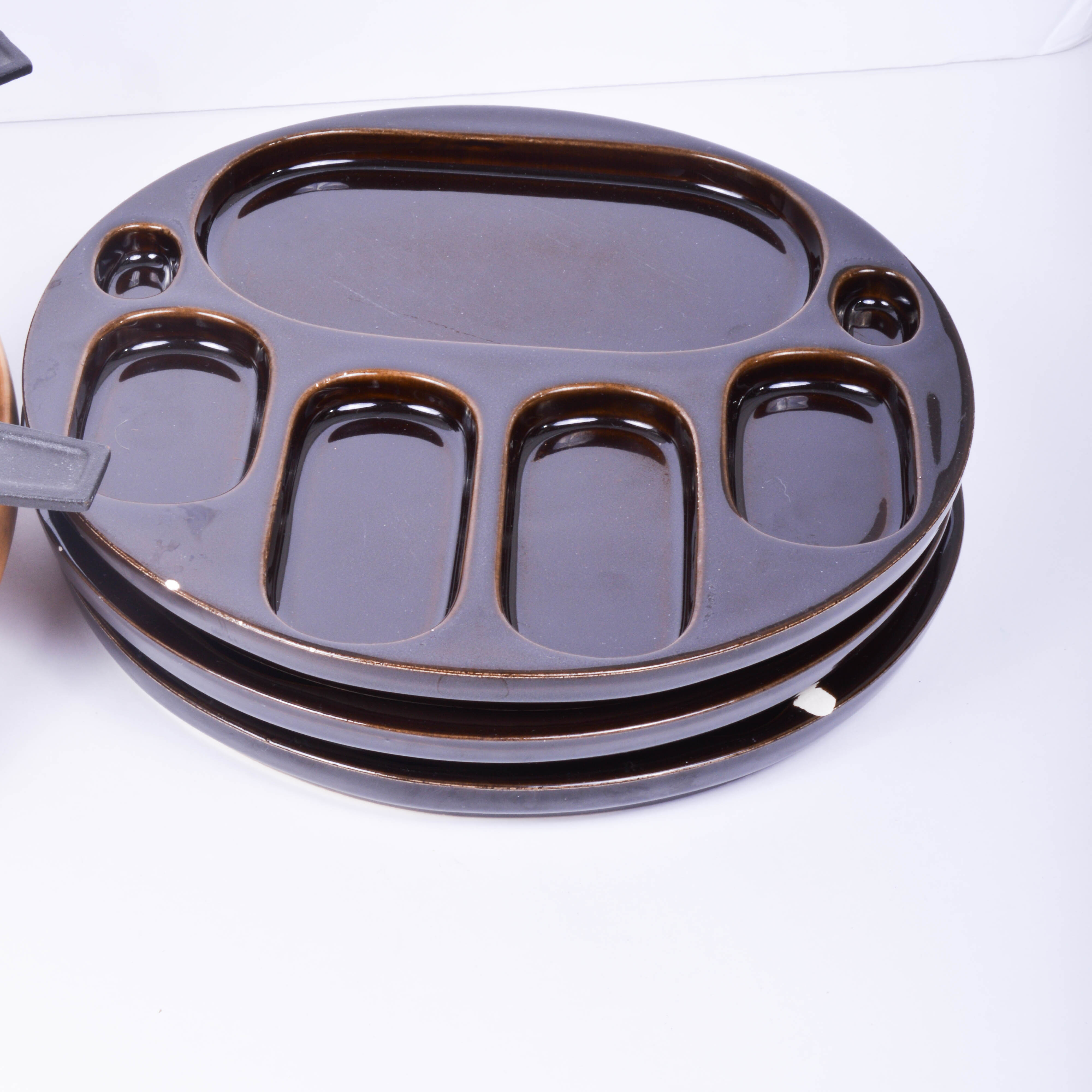 Cast Iron Fondue Set with Plates