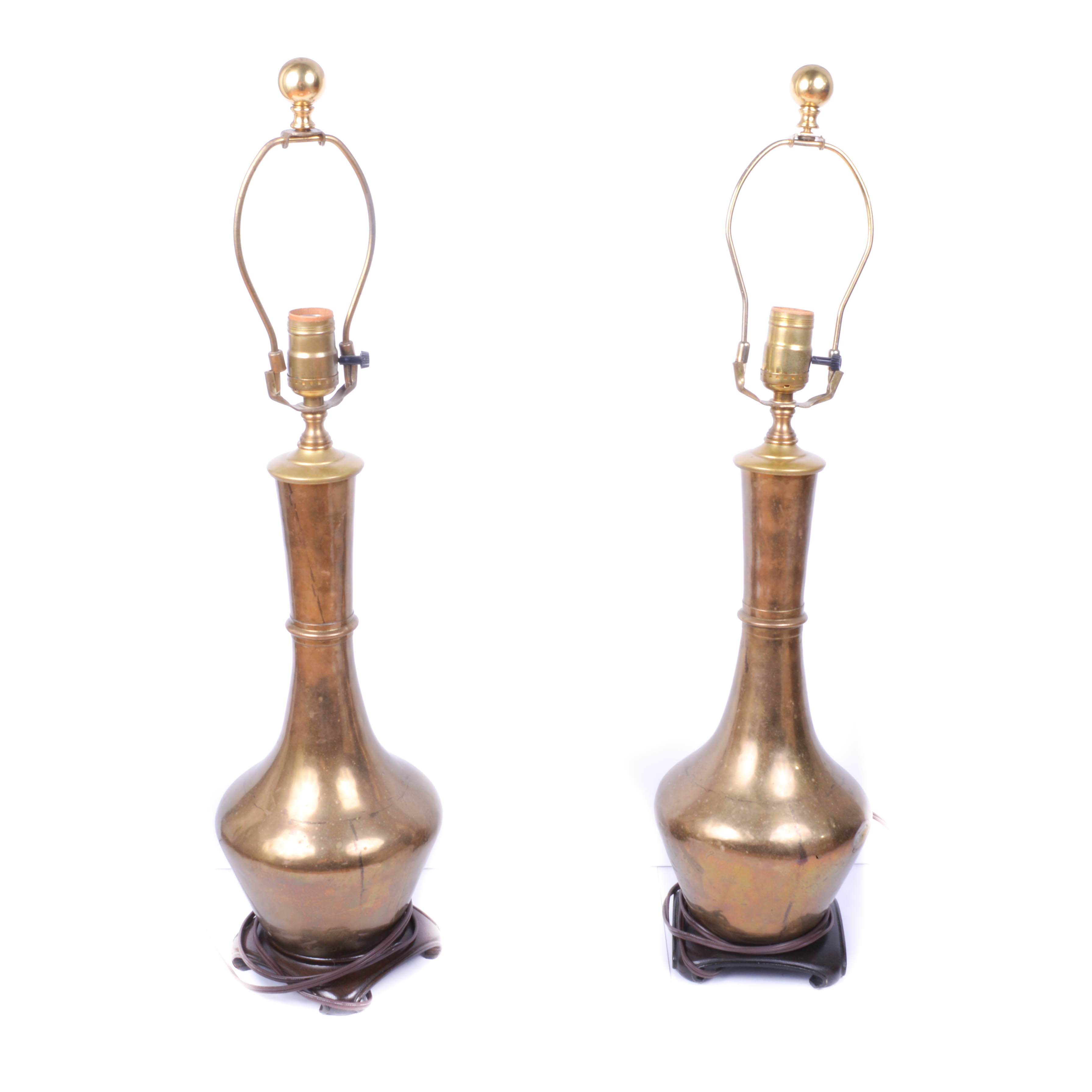 Pair of Brass Lamps