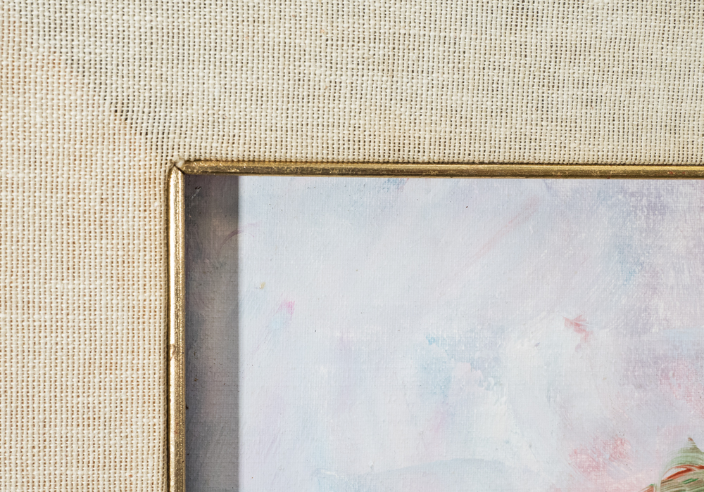 Oil Painting on Canvas of City along Water