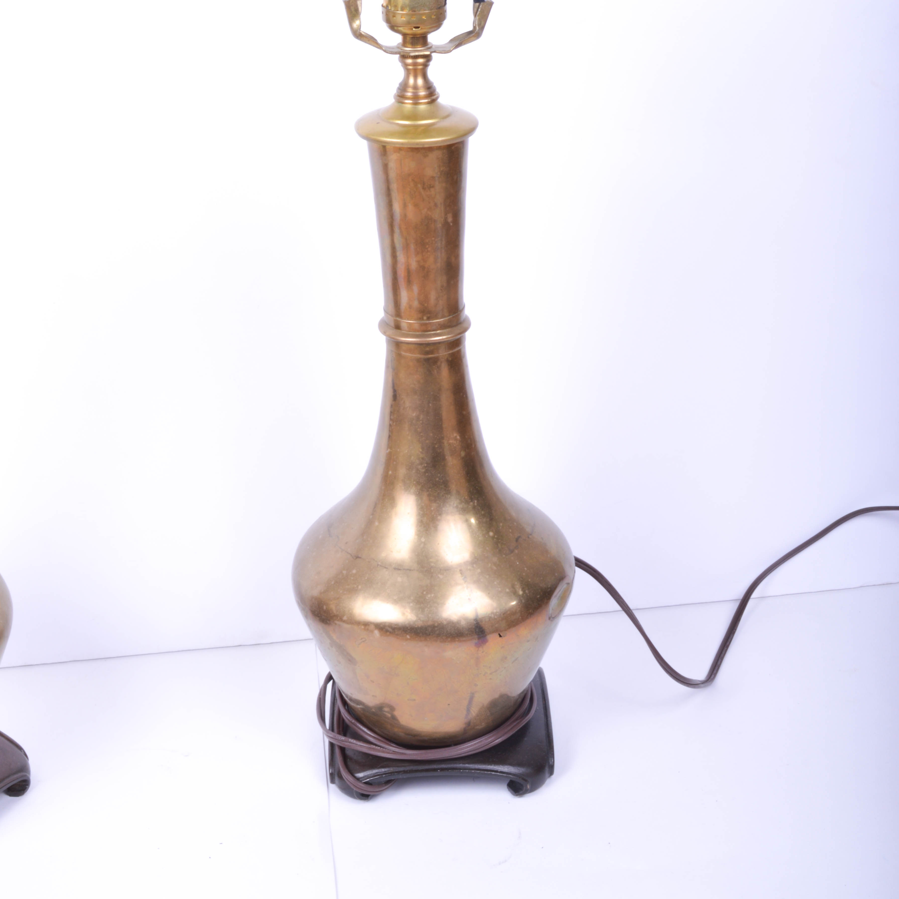 Pair of Brass Lamps