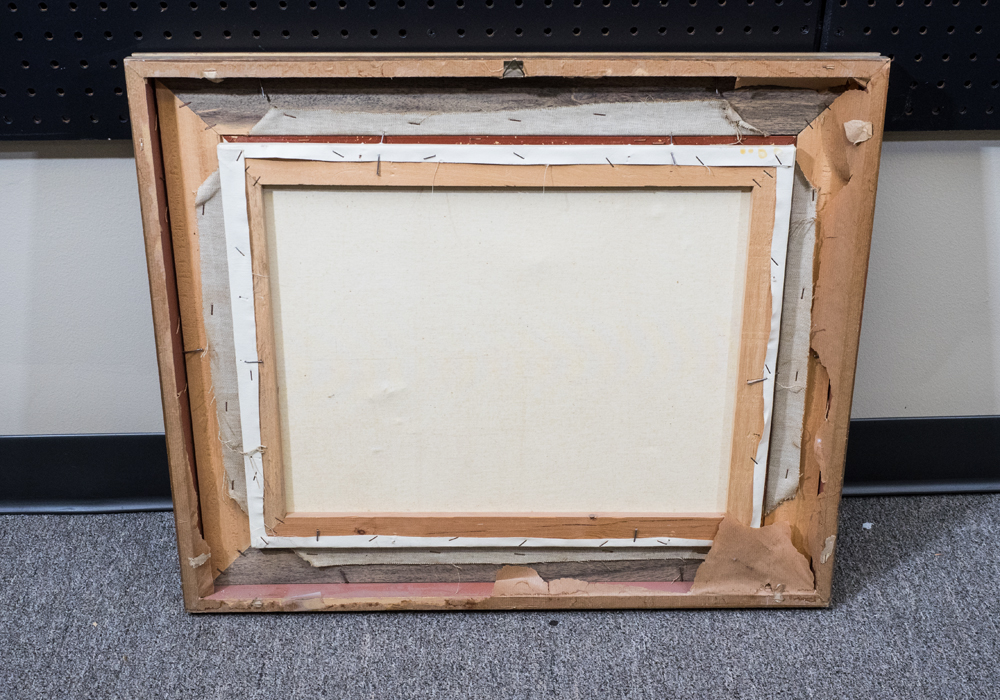 Oil Painting on Canvas of City along Water