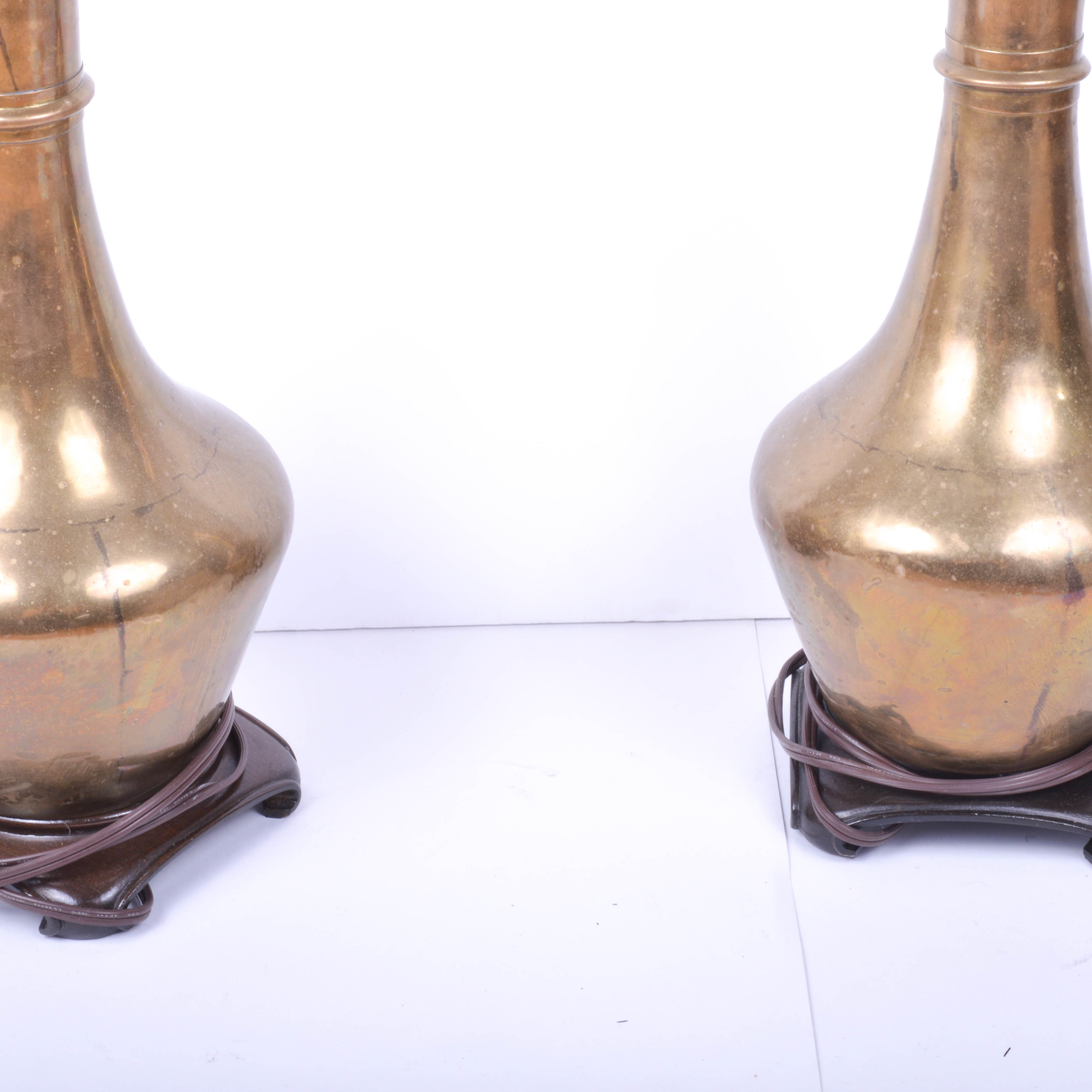 Pair of Brass Lamps