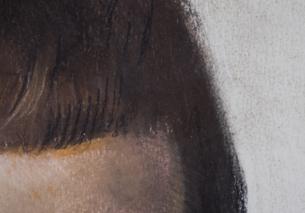 Signed Richard Reasoner Pastel Portrait of Young Girl