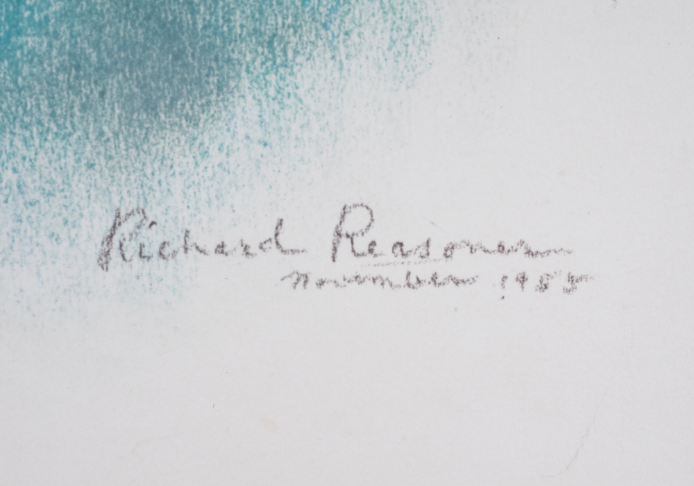 Signed Richard Reasoner Pastel Portrait of Young Girl