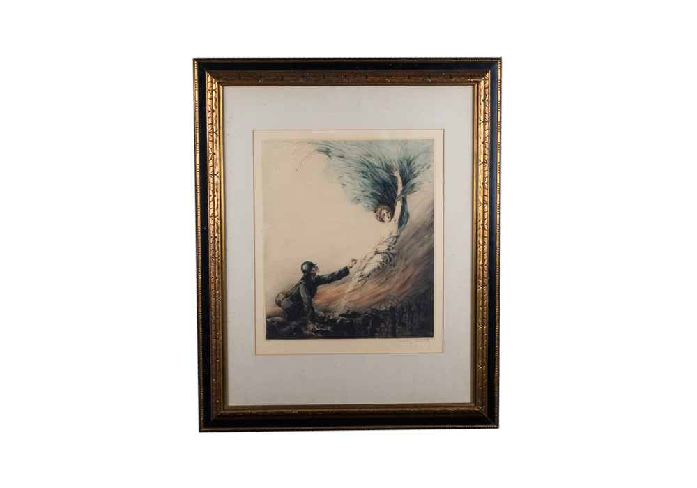 Signed Limited Edition Louis Icart Framed World War I Etching